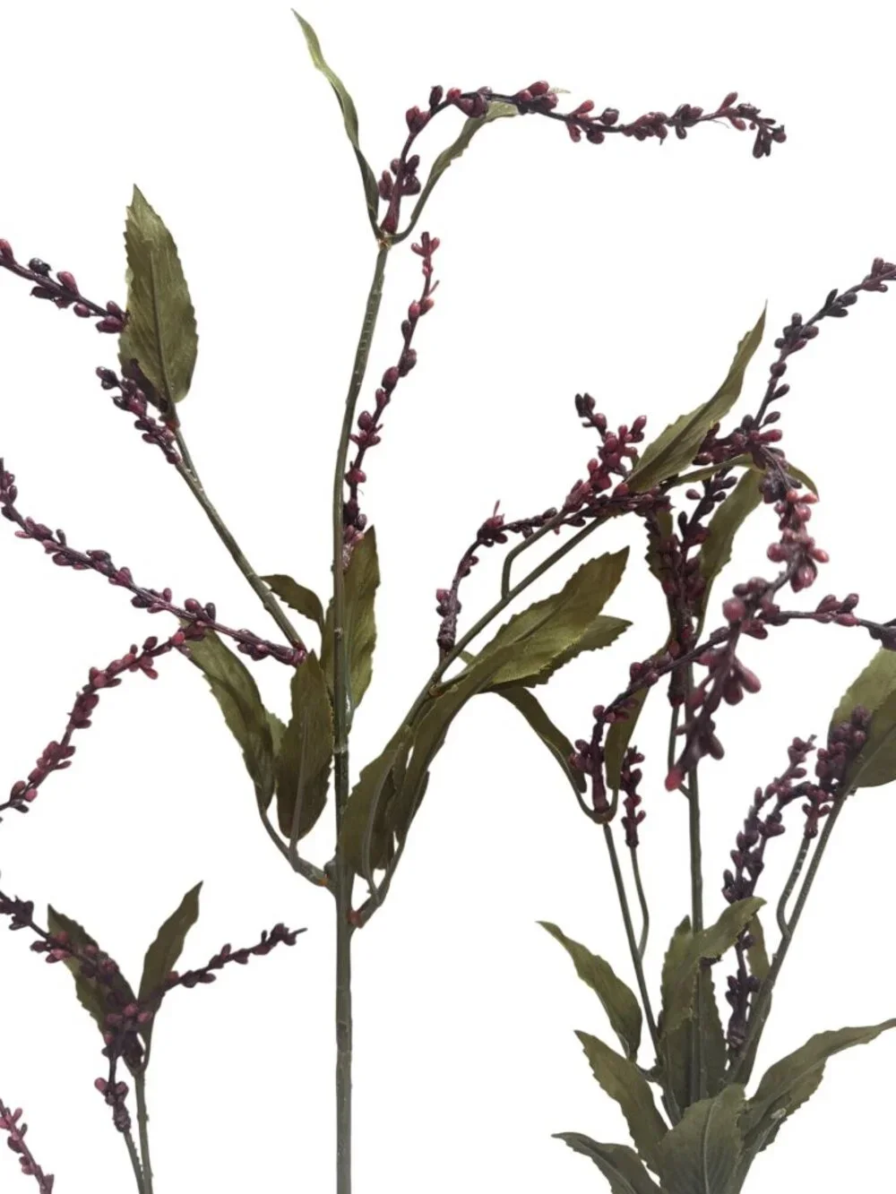 Artificial Purple Green Floral Sprays Plastic Stems Home Decor 5 Pieces Set